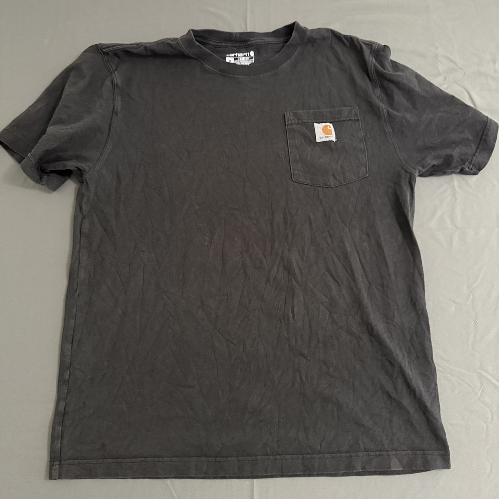 Carhartt Pocket Tshirt Mens Medium Short Sleeve Crew Neck Cotton Black